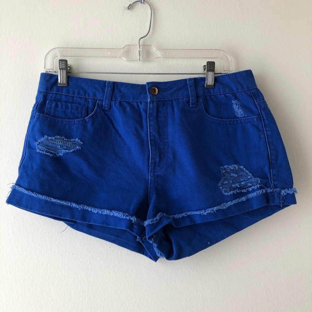 🛍️ 4/$25 F21 Blue Distressed High Waisted Denim Shorts